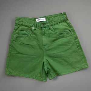 NWOT- Zara denim green shorts